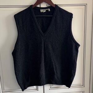 Vintage LL Bean Made In Ireland Lambswool Pullover Sweater Vest Gray Mens Large